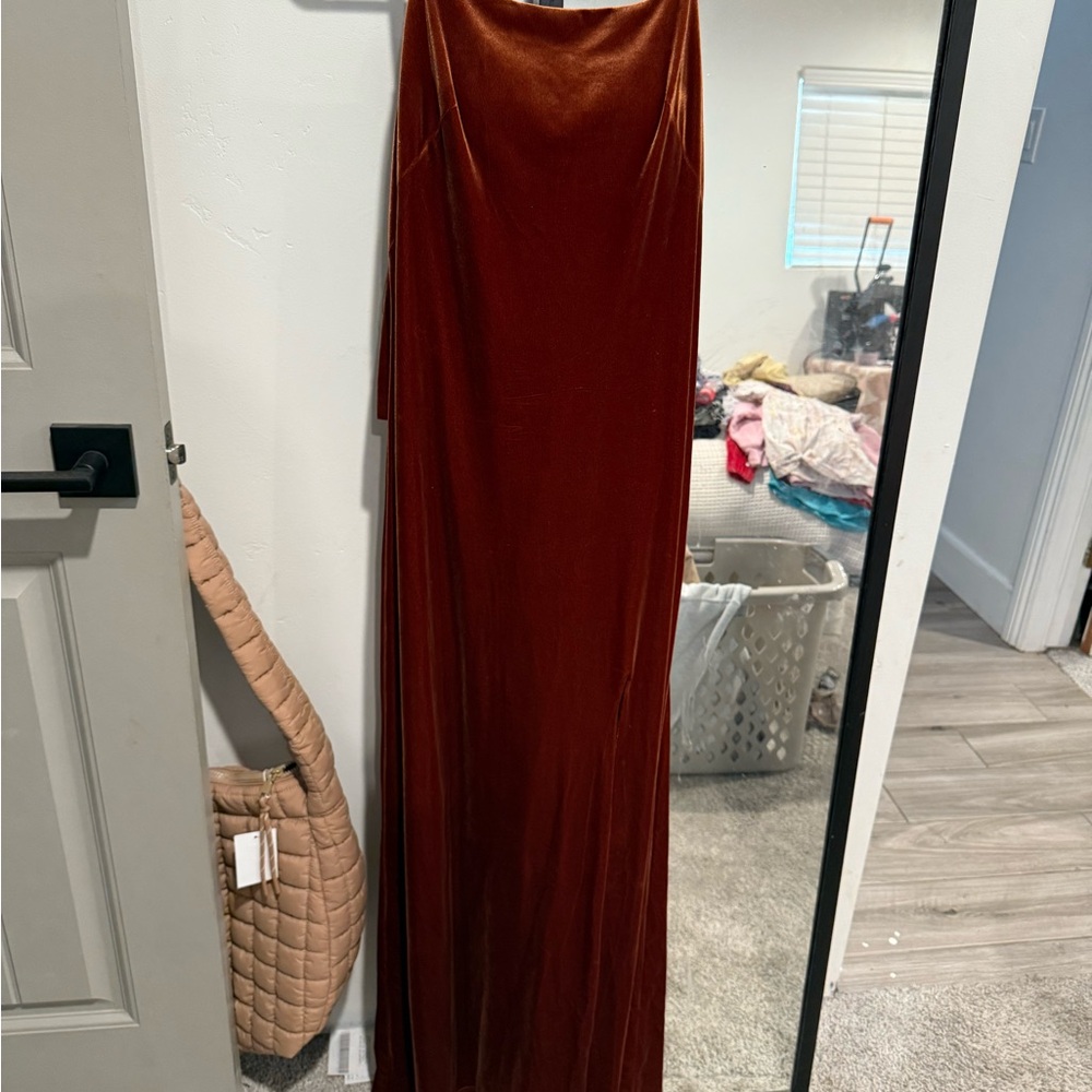 Revelry Copper Satin Dress